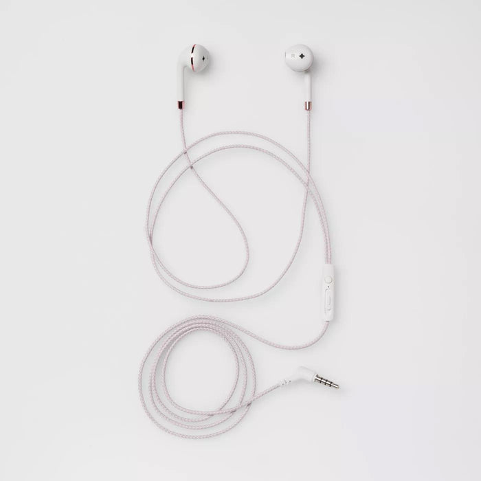 Heyday Wired in-Ear Headphones - White/Rose Gold, White/Pink Gold Open Box