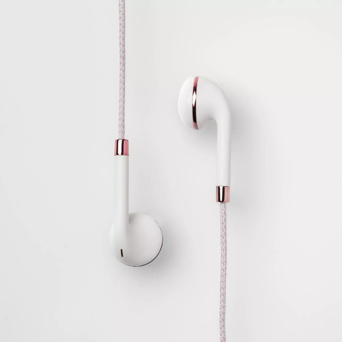 Heyday Wired in-Ear Headphones - White/Rose Gold, White/Pink Gold Open Box
