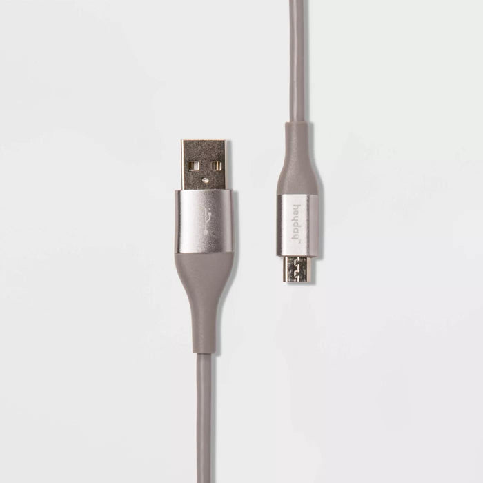 heyday 10' Micro-USB to USB-A Round Cable - Cool Gray/Silver Open Box