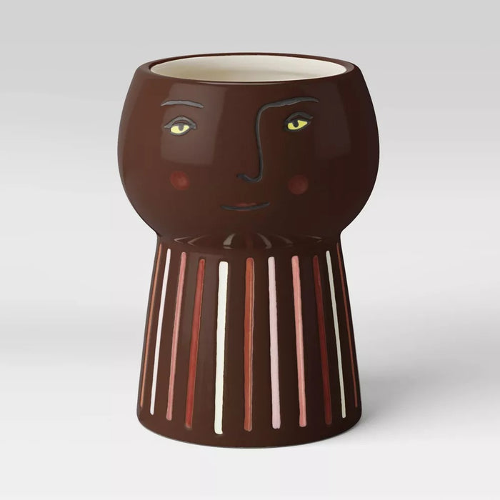 6" Outdoor Ceramic Family Planter Dark Brown - Opalhouse