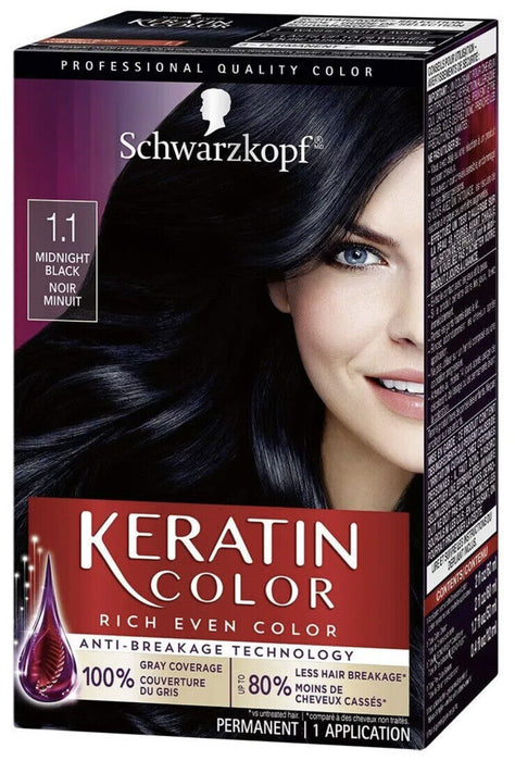 Schwarzkopf Midnight Black Permanent Hair Dye Kit - Each