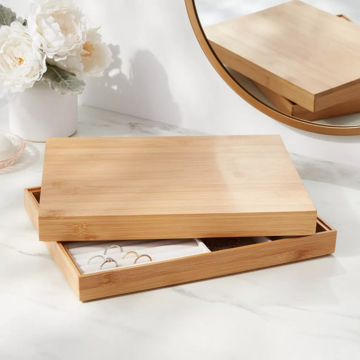 9" x 12" Stackable Bamboo Accessory Jewelry Tray - Brightroom