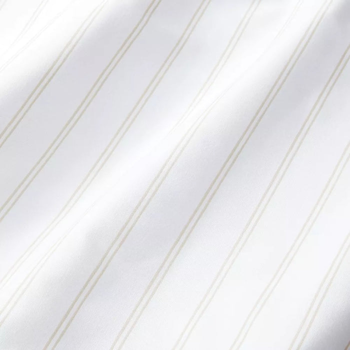 Standard 300 Thread Count Ultra Soft Printed Pillowcase Khaki Stripe - Threshold
