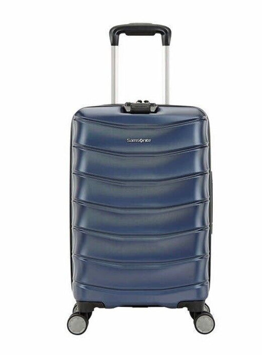 2 PIECE Samsonite Amplitude Hardside Blue Luggage Set Carryon Checked Spinner