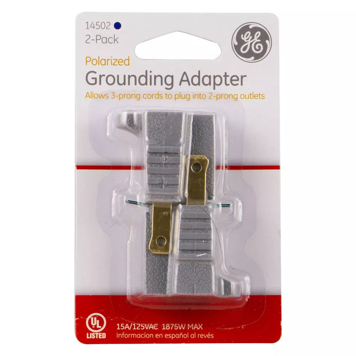 GE 2pk Grounding Adapter Polarized