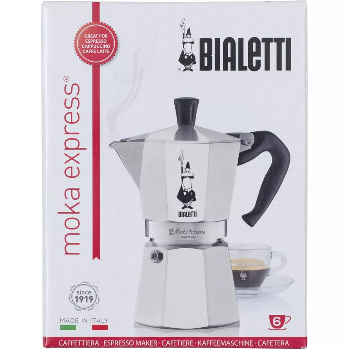 Bialetti Moka Stovetop Espresso Coffee Maker, 6 Cup New Open Box