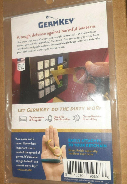 GermKey Brass No Touch Hand Tool Germ Key USA