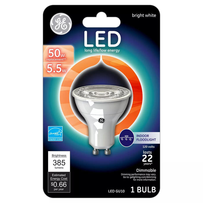 General Electric LED 50w GU10 Light Bulb White Open Box