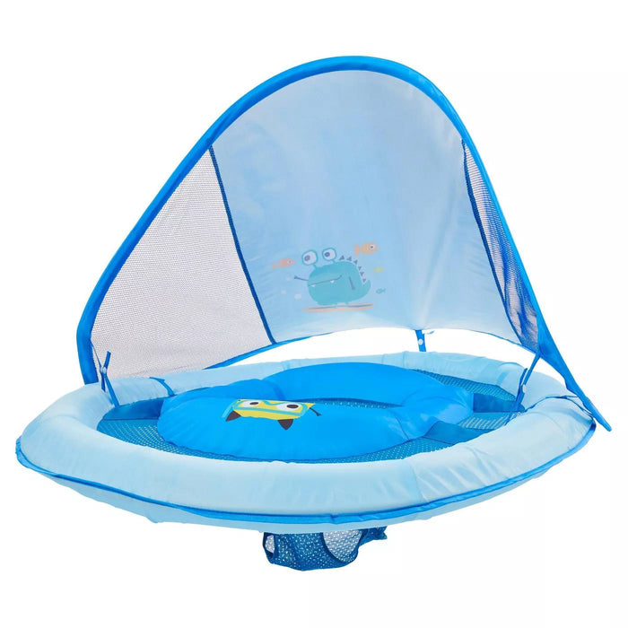 Swimways Blue Sea Monster Baby Spring Float Canopy Open Box