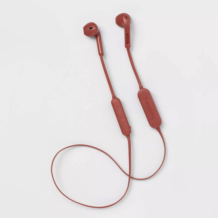 Heyday Wireless Flat Bluetooth Earbuds - Dusty Coral Open Box