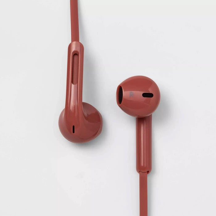 Heyday Wireless Flat Bluetooth Earbuds - Dusty Coral Open Box