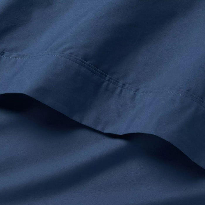 Queen 300 Thread Count Ultra Soft Flat Sheet Dark Blue - Threshold Open box