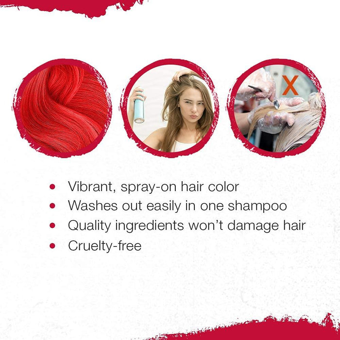 Punky Colour Temporary Hair Color Spray, Cougar Red, 3.5 Oz