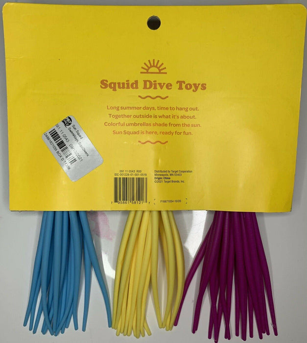 Sun Squad 3 Pack Swimming Pool Squid Dive Toys