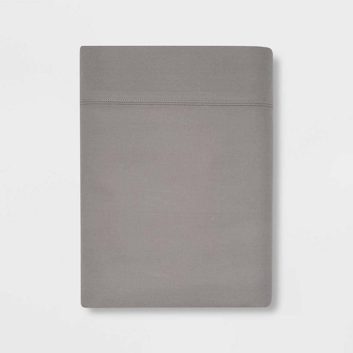 300 Thread Count Ultra Soft Flat Sheet Gray - Threshold™