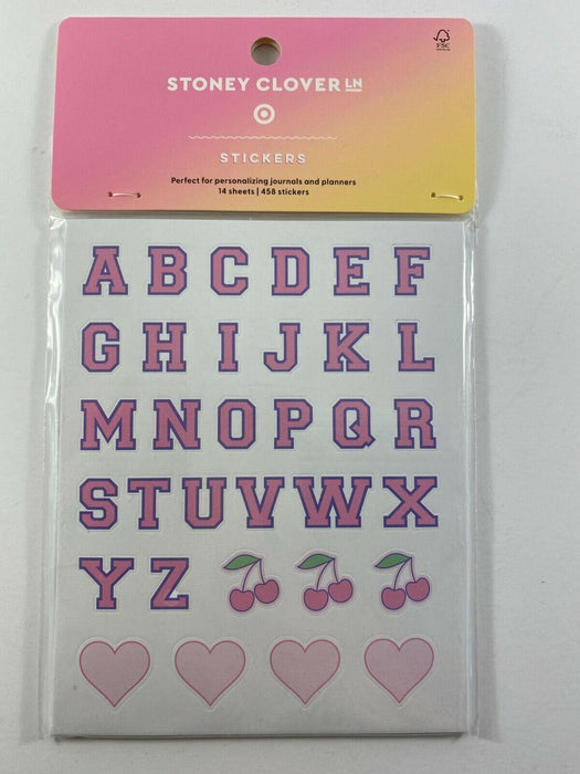 Stoney Clover Alphabet Vinyl Letters Cherry Heart Stickers Pink Purple 14/458