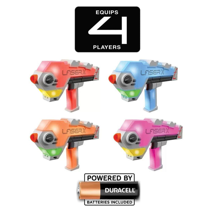 Laser X 4 Pack Blaster Laser Toy Game 4 Player Laser Gaming with Batteries Open Box