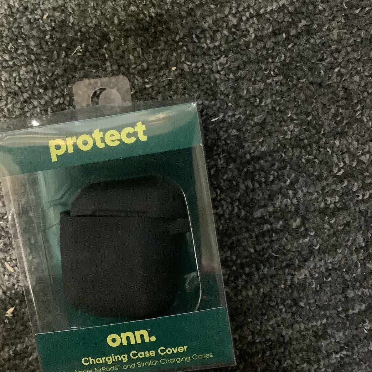 onn. Charging Case Cover For AirPods, Earphone Neck Strap and Carabiner  Included 