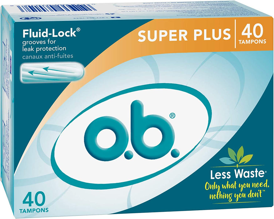 O.B. Applicator Free Digital Tampons Super Plus Absorbency - 40 Count