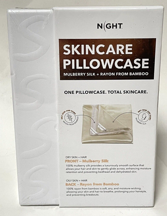 NIGHT 100% Mulberry Silk Pillowcase Reversible Gray King Silk + Bamboo
