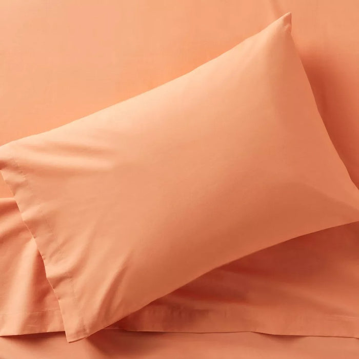 Standard Easy Care Solid Pillowcase Set Orange - Room Essentials™