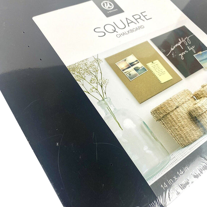 U Brands Square Frameless Black Magnetic Chalk Board 14 x 14
