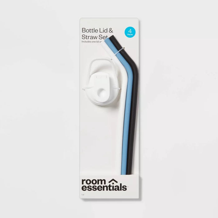 Tracker Chug Lid and 3 Silicone Straws White - Room Essentials™