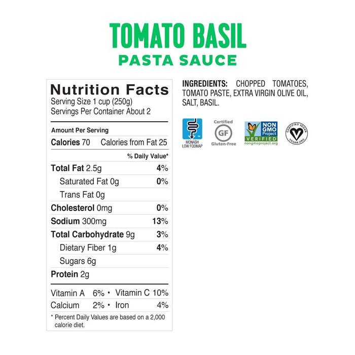 Sauce Pasta Tomato Basil 19.4 Oz by Fody Food Company