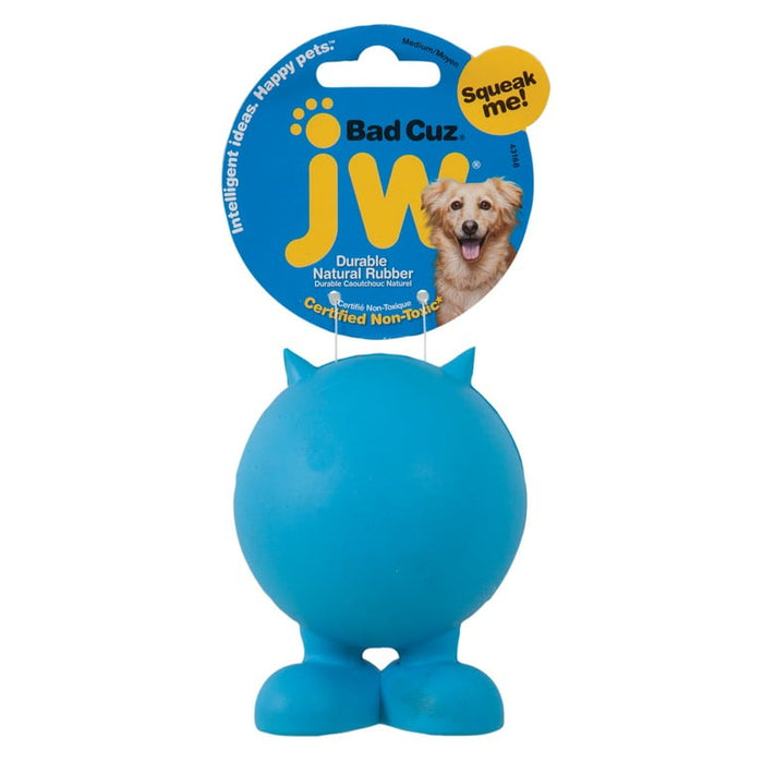JW Pet Bad Cuz Ball Squeaky Rubber Dog Toy, Medium