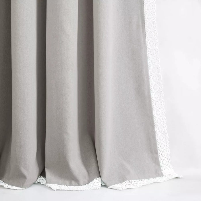 108"x54" Rosalie Rod Pocket Light Filtering Window Curtain Panels Light Gray - Lush Décor