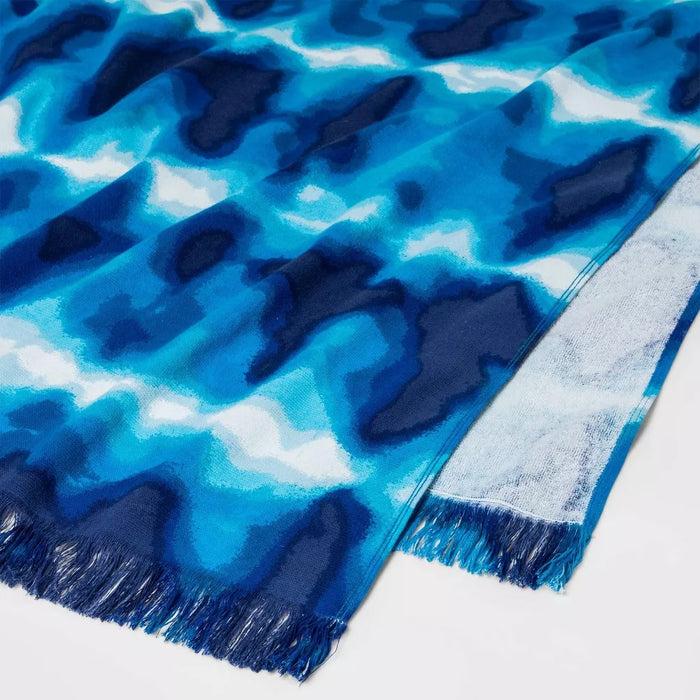 Oversized Tie-Dye Beach Towel Navy Blue - Sun Squad