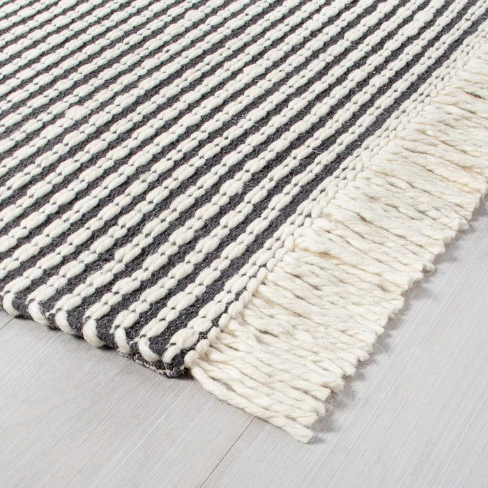 2'4"x7' Textured Stripe Runner Rug Railroad Gray - Hearth & Hand with Magnolia