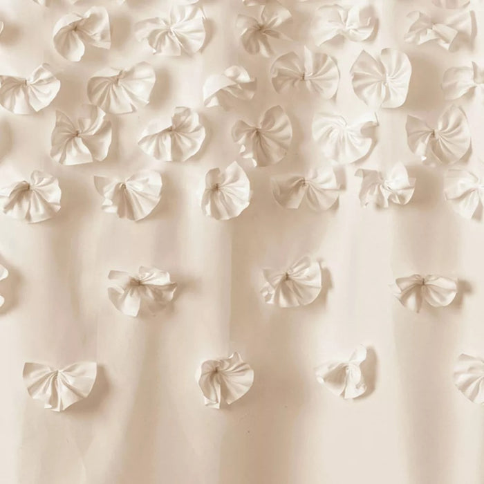 Lucia Scattered Flower texture Shower Curtain Ivory - Lush Décor
