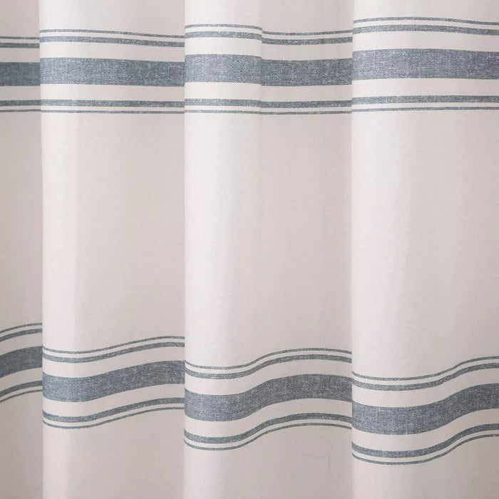 Farmhouse Striped Shower Curtain Blue - Lush Décor