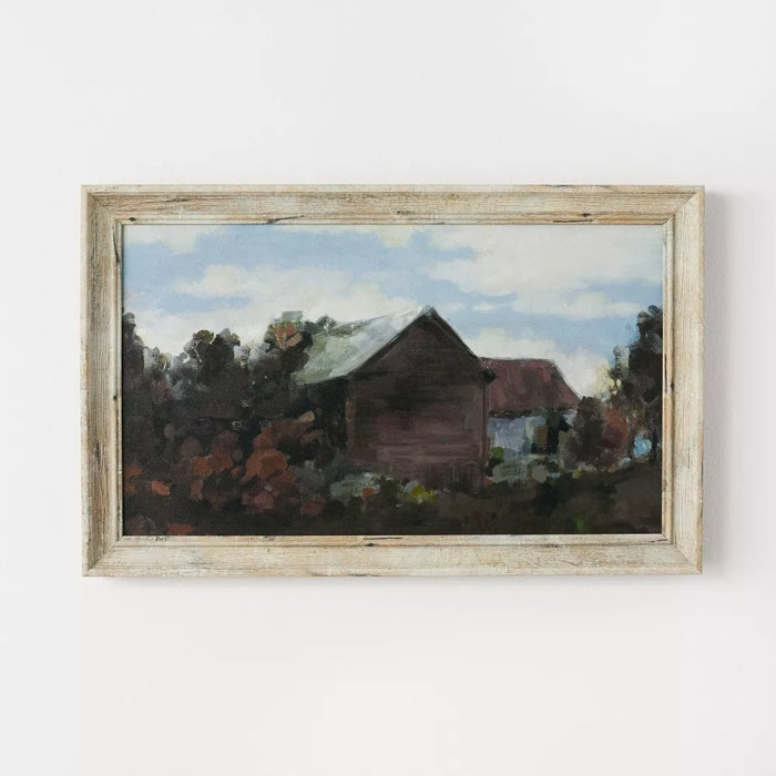 16" x 10" House Amidst The Trees Framed Canvas - Threshold designed with Studio McGee