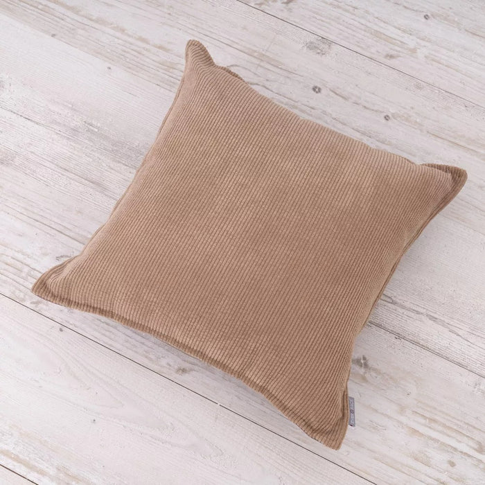 18"x18" Corduroy Ribbed Square Throw Pillow Light Brown - freshmint