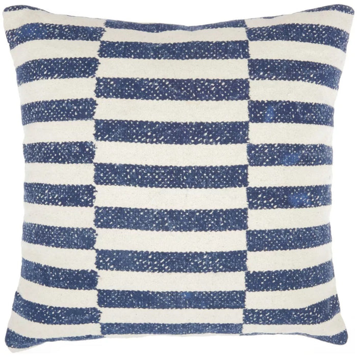 20"x20" Oversize Striped Printed Square Throw Pillow Navy - Mina Victory