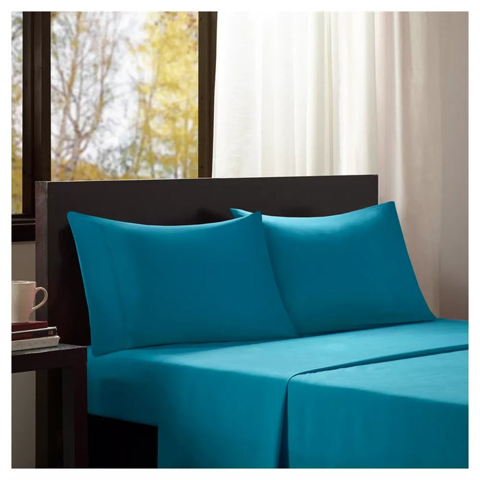 Twin Microfiber All Season Wrinkle-Free Sheet Set Teal