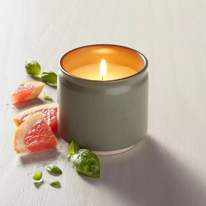 Speckled Ceramic Grapefruit Basil Jar Candle Sage Green 4oz - Hearth & Hand with Magnolia