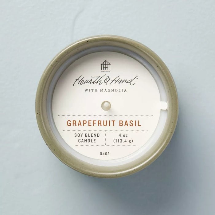 Speckled Ceramic Grapefruit Basil Jar Candle Sage Green 4oz - Hearth & Hand with Magnolia