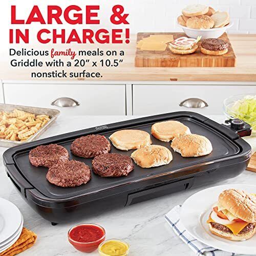 DASH Everyday Nonstick Deluxe Electric Griddle with Removable Cooking Plate