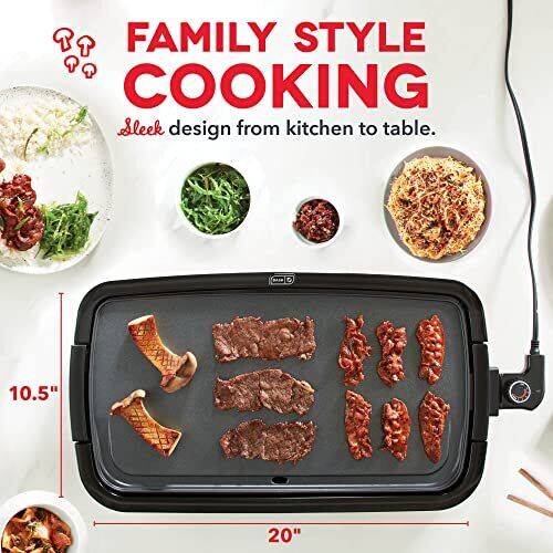 DASH Everyday Nonstick Deluxe Electric Griddle with Removable Cooking Plate