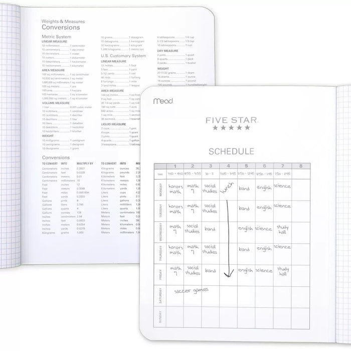 Five Star Graph Ruled Composition Notebook (Color Will Vary)