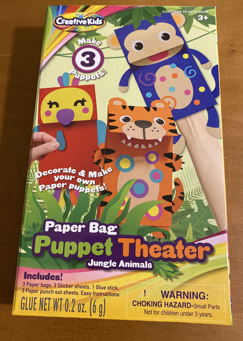 Creative Kids Paper Bag Puppet Theater Jungle Animals