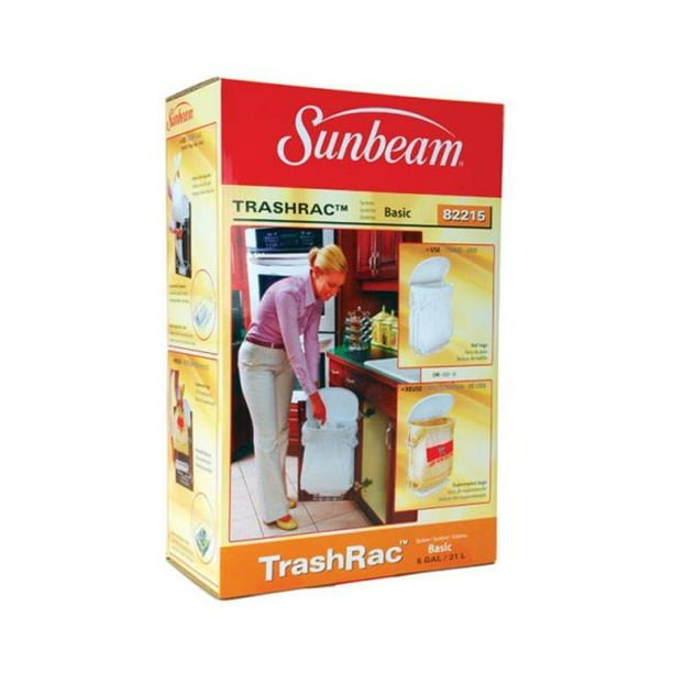 Sunbeam TrashRac 5 Gal White Plastic Wastebasket