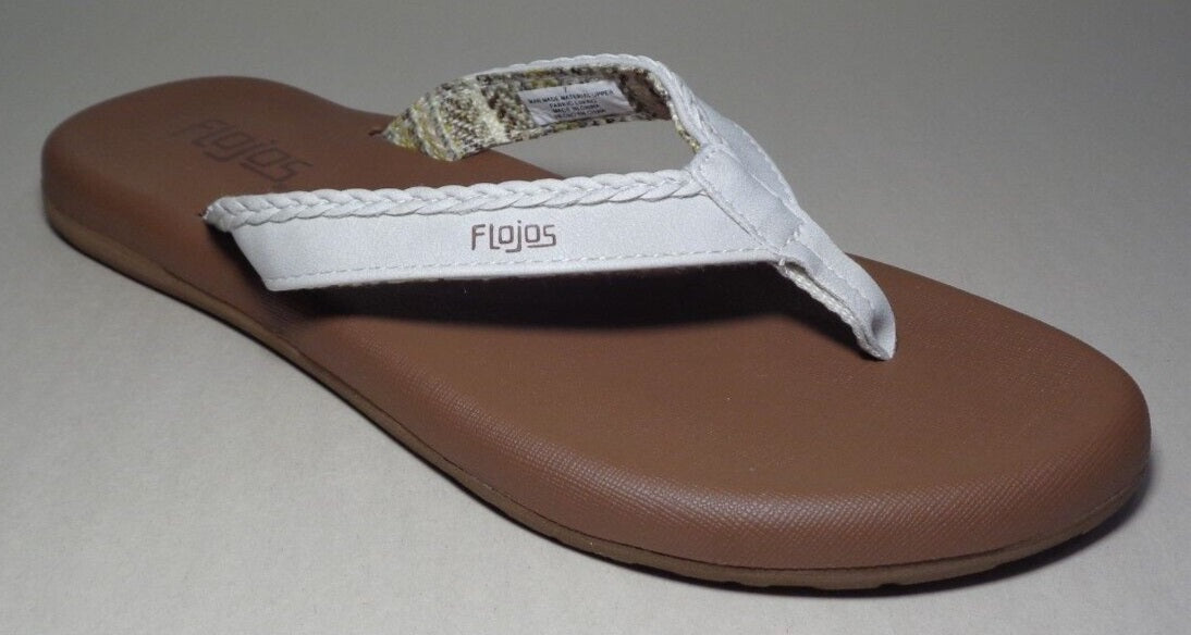 Flojos Ladies S Size 9 Maddy Flip Flop Sandal Ivory-Tan