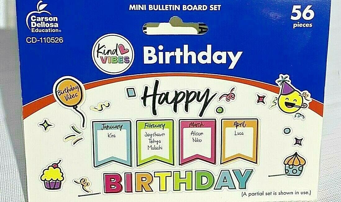 Carson Dellosa Kind Vibes Mini Bulletin Board Set Birthday 56 Pieces 110526