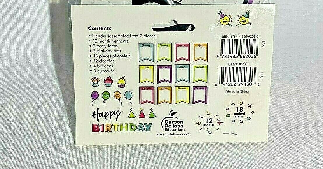 Carson Dellosa Kind Vibes Mini Bulletin Board Set Birthday 56 Pieces 110526