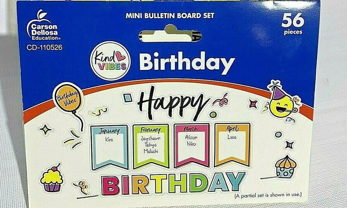 Carson Dellosa Kind Vibes Mini Bulletin Board Set Birthday 56 Pieces 110526