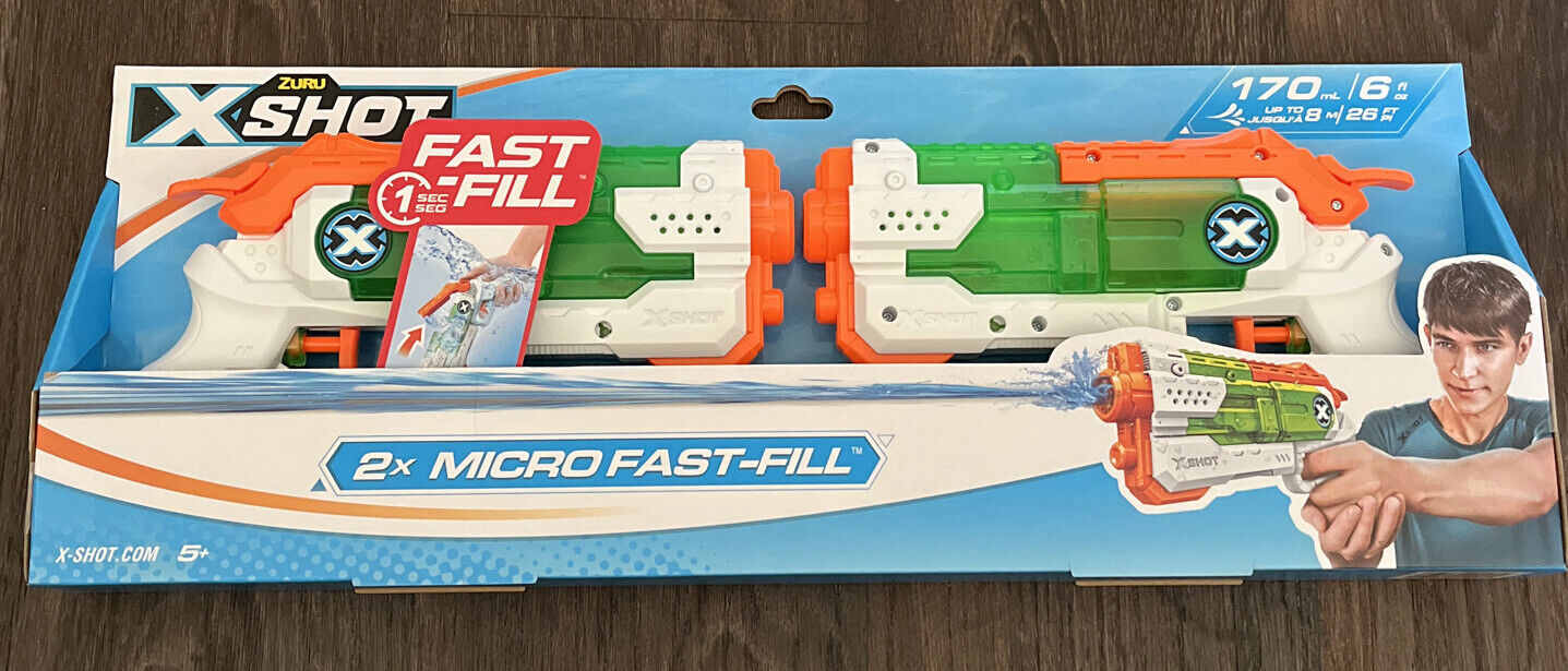 X-Shot Water Fast-Fill Micro Water Blaster Toy 2pk by ZURU - S Open Box